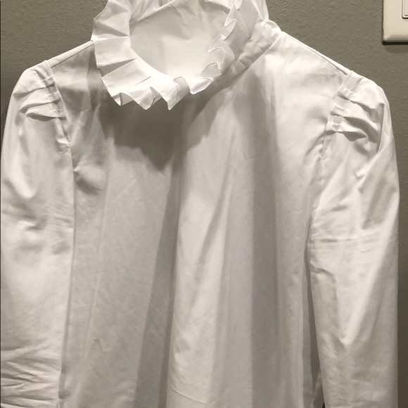 Sandro White ruffle collar top - Picture 3 of 6